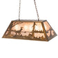 Meyda Lighting Deer at Lake 33" 6-Light Antique Copper Island Pendant Light With Silver Mica Shade Glass