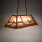 Meyda Lighting Deer at Lake 33" 6-Light Earth Island Pendant Light With Silver Mica Shade Glass