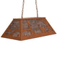 Meyda Lighting Deer at Lake 33" 6-Light Earth Island Pendant Light With Silver Mica Shade Glass