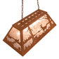 Meyda Lighting Deer at Lake 33" 6-Light Earth Island Pendant Light With Silver Mica Shade Glass