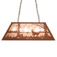 Meyda Lighting Deer at Lake 33" 6-Light Earth Island Pendant Light With Silver Mica Shade Glass