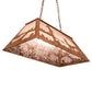 Meyda Lighting Deer at Lake 33" 6-Light Earth Island Pendant Light With Silver Mica Shade Glass
