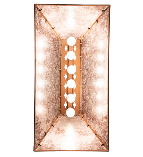 Meyda Lighting Deer at Lake 33" 6-Light Earth Island Pendant Light With Silver Mica Shade Glass