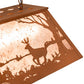 Meyda Lighting Deer at Lake 33" 6-Light Earth Island Pendant Light With Silver Mica Shade Glass