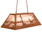 Meyda Lighting Deer at Lake 33" 6-Light Earth Island Pendant Light With Silver Mica Shade Glass