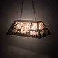 Meyda Lighting Deer at Lake 33" 6-Light Industrial Steel Island Pendant Light With Silver Mica Shade Glass