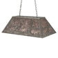 Meyda Lighting Deer at Lake 33" 6-Light Industrial Steel Island Pendant Light With Silver Mica Shade Glass