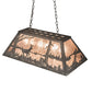 Meyda Lighting Deer at Lake 33" 6-Light Industrial Steel Island Pendant Light With Silver Mica Shade Glass