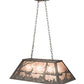 Meyda Lighting Deer at Lake 33" 6-Light Industrial Steel Island Pendant Light With Silver Mica Shade Glass