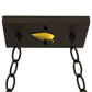 Meyda Lighting Deer at Lake 33" 6-Light Oil Rubbed Bronze Island Pendant Light With Amber Mica Shade Glass