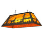 Meyda Lighting Deer at Lake 33" 6-Light Oil Rubbed Bronze Island Pendant Light With Amber Mica Shade Glass