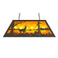 Meyda Lighting Deer at Lake 33" 6-Light Oil Rubbed Bronze Island Pendant Light With Amber Mica Shade Glass