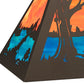 Meyda Lighting Deer at Lake 33" 6-Light Oil Rubbed Bronze Island Pendant Light With Orange & Blue Green Art Shade Glass