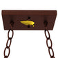 Meyda Lighting Deer at Lake 33" 6-Light Rust Island Pendant Light With Amber Mica Shade Glass