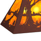 Meyda Lighting Deer at Lake 33" 6-Light Rust Island Pendant Light With Amber Mica Shade Glass