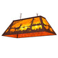 Meyda Lighting Deer at Lake 33" 6-Light Rust Island Pendant Light With Amber Mica Shade Glass