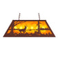 Meyda Lighting Deer at Lake 33" 6-Light Rust Island Pendant Light With Amber Mica Shade Glass