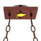 Meyda Lighting Deer at Lake 33" 6-Light Rust Island Pendant Light With Orange & Blue Green Art Shade Glass