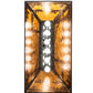 Meyda Lighting Deer at Lake 33" 6-Light Textured Black Island Pendant Light With Amber Mica Shade Glass