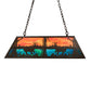Meyda Lighting Deer at Lake 40" 6-Light Timeless Bronze Island Pendant Light With Orange Opal & Blue Green Shade Glass