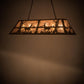 Meyda Lighting Deer at Lake 48" 6-Light Antique Copper Island Pendant Light With Silver Mica Shade Glass