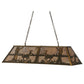 Meyda Lighting Deer at Lake 48" 6-Light Antique Copper Island Pendant Light With Silver Mica Shade Glass