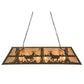 Meyda Lighting Deer at Lake 48" 6-Light Antique Copper Island Pendant Light With Silver Mica Shade Glass