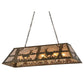 Meyda Lighting Deer at Lake 48" 6-Light Antique Copper Island Pendant Light With Silver Mica Shade Glass