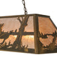 Meyda Lighting Deer at Lake 48" 6-Light Antique Copper Island Pendant Light With Silver Mica Shade Glass