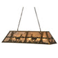 Meyda Lighting Deer at Lake 48" 6-Light Antique Copper Island Pendant Light With Silver Mica Shade Glass