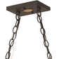Meyda Lighting Deer at Lake 48" 6-Light Oil Rubbed Bronze Island Pendant Light With Silver Mica Shade Glass