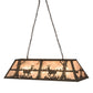 Meyda Lighting Deer at Lake 48" 6-Light Oil Rubbed Bronze Island Pendant Light With Silver Mica Shade Glass