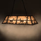 Meyda Lighting Deer at Lake 48" 6-Light Oil Rubbed Bronze Island Pendant Light With Silver Mica Shade Glass