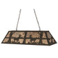 Meyda Lighting Deer at Lake 48" 6-Light Oil Rubbed Bronze Island Pendant Light With Silver Mica Shade Glass