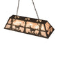 Meyda Lighting Deer at Lake 48" 6-Light Oil Rubbed Bronze Island Pendant Light With Silver Mica Shade Glass