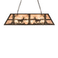 Meyda Lighting Deer at Lake 48" 6-Light Oil Rubbed Bronze Island Pendant Light With Silver Mica Shade Glass