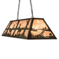 Meyda Lighting Deer at Lake 48" 6-Light Oil Rubbed Bronze Island Pendant Light With Silver Mica Shade Glass