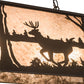Meyda Lighting Deer at Lake 48" 6-Light Oil Rubbed Bronze Island Pendant Light With Silver Mica Shade Glass