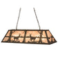 Meyda Lighting Deer at Lake 48" 6-Light Oil Rubbed Bronze Island Pendant Light With Silver Mica Shade Glass