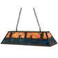 Meyda Lighting Deer at Lake 48" 6-Light Timeless Bronze Island Pendant Light With Amber & Blue Shade Glass