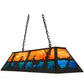 Meyda Lighting Deer at Lake 48" 6-Light Timeless Bronze Island Pendant Light With Amber & Blue Shade Glass