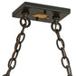 Meyda Lighting Deer at Lake 48" 6-Light Timeless Bronze Island Pendant Light With Orange & Blue Shade Glass