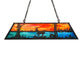 Meyda Lighting Deer at Lake 48" 6-Light Timeless Bronze Island Pendant Light With Orange & Blue Shade Glass