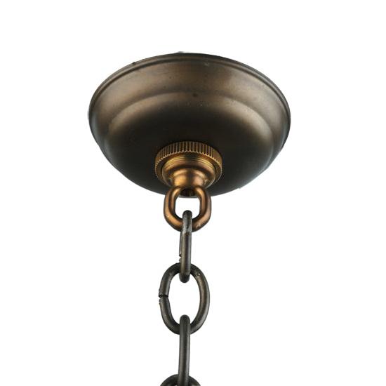 Meyda Lighting Deer at Lake 51" 5-Light Antique Copper Inverted Pendant Light With Silver Mica Shade Glass