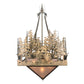 Meyda Lighting Deer at Lake 51" 5-Light Antique Copper Inverted Pendant Light With Silver Mica Shade Glass