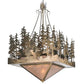 Meyda Lighting Deer at Lake 51" 5-Light Antique Copper Inverted Pendant Light With Silver Mica Shade Glass