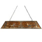 Meyda Lighting Deer at Lake 60" 9-Light Antique Copper Island Pendant Light With Amber Mica Shade Glass