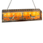 Meyda Lighting Deer at Lake 60" 9-Light Antique Copper Island Pendant Light With Amber Mica Shade Glass