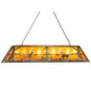 Meyda Lighting Deer at Lake 60" 9-Light Antique Copper Island Pendant Light With Amber Mica Shade Glass