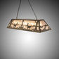 Meyda Lighting Deer at Lake 60" 9-Light Antique Copper Island Pendant Light With Silver Mica Shade Glass